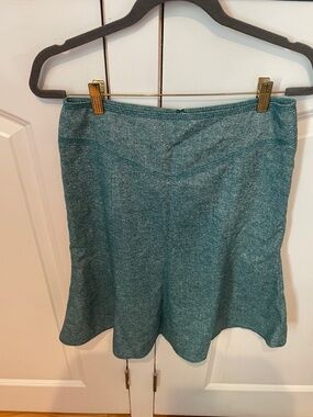 LOFT Teal Tweed Knit Skirt